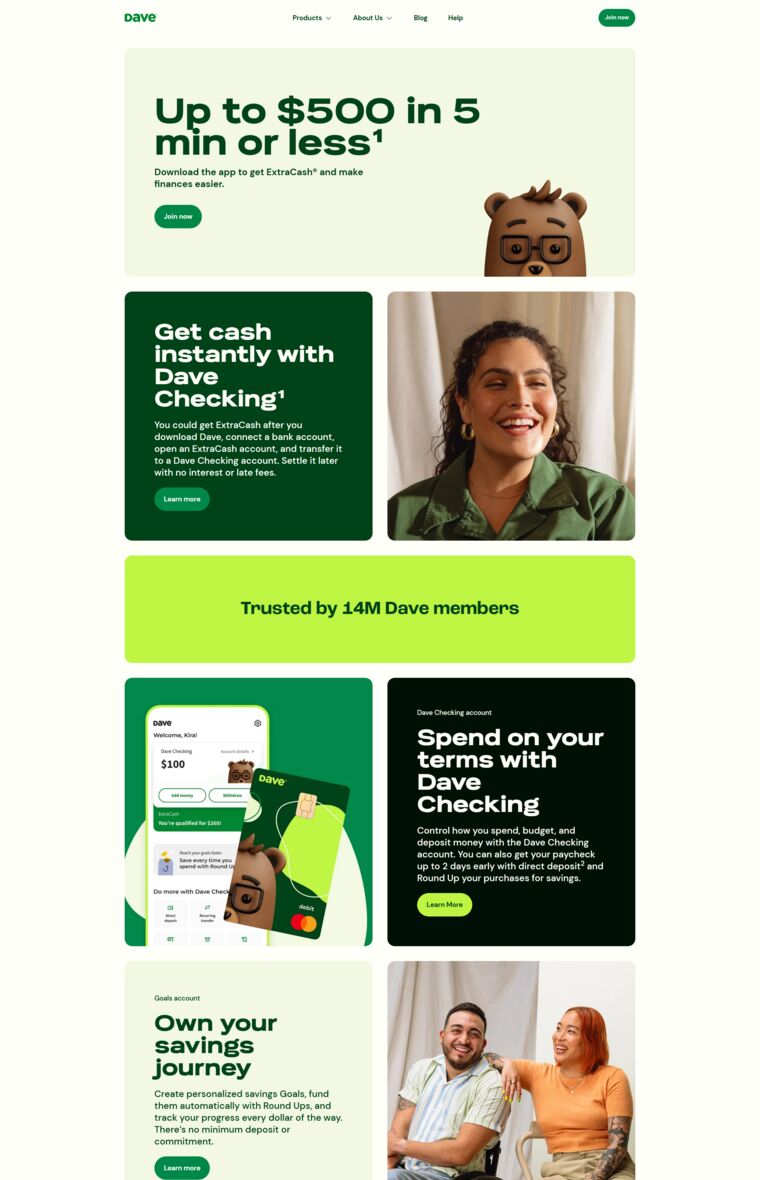 Dave app and website