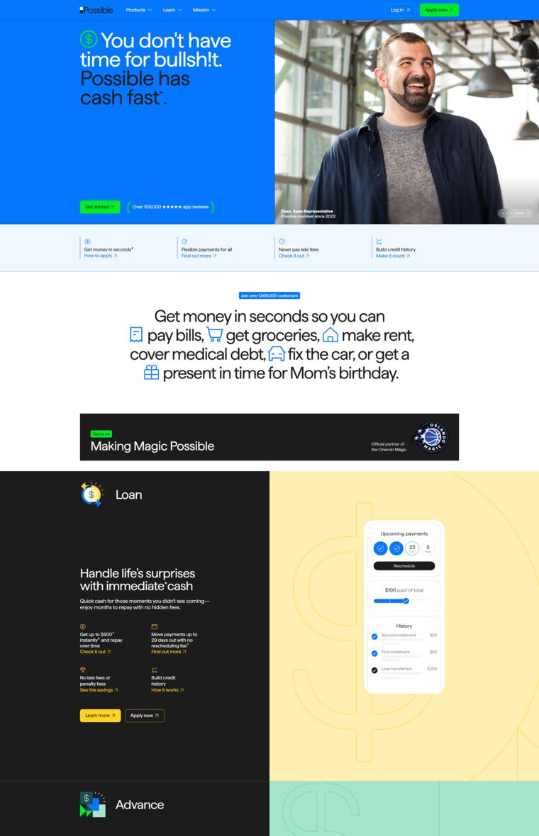 Possible Finance app and website