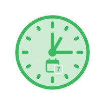 Clock showing a short time span